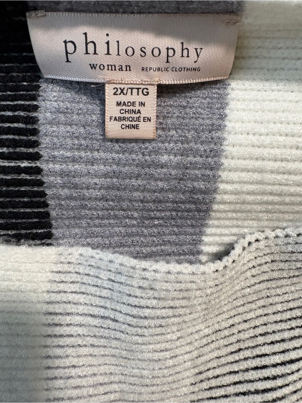 Philosophy Relaxed Stripe Knit Sweater - SZ 2X - Picture 4 of 6
